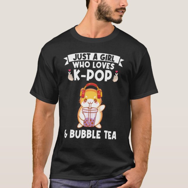 Camiseta apenas uma garota que adora chá de bolhas (Frente)