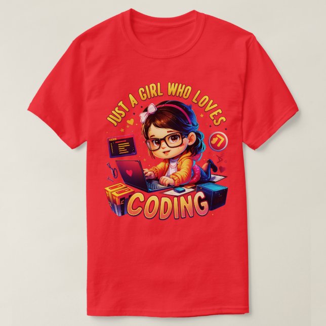 Camiseta Apenas uma garota que adora escrever códigos (Frente do Design)