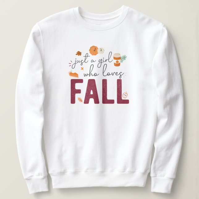 Camiseta Apenas uma garota que ama a queda (Frente do Design)