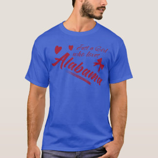 Camiseta Apenas Uma Garota Que Ama Alabama Mulheres e Menin