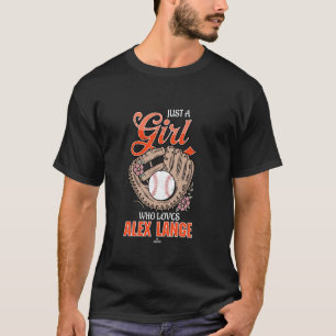 Camiseta Apenas uma Garota que Ama Alex Lange Beisebol de D
