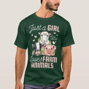Camiseta Apenas uma garota que ama animais de fazenda