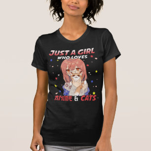 Camiseta Apenas uma garota que ama anime e gata Kawaii, pre