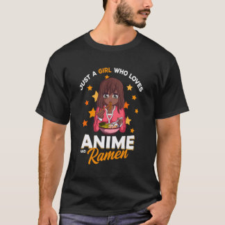 Camiseta Apenas Uma Garota Que Ama Anime E Tigela De Ramen 