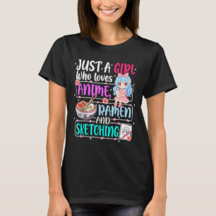 Camiseta Apenas Uma Garota Que Ama Anime Ramen Desenho Japã