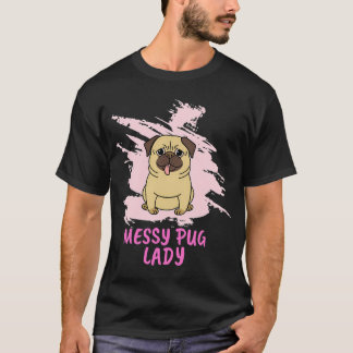 Camiseta Apenas uma garota que ama arte de Pug fofa em aqua