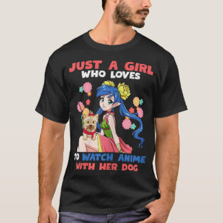 Camiseta Apenas uma garota que ama assistir anime com seu c