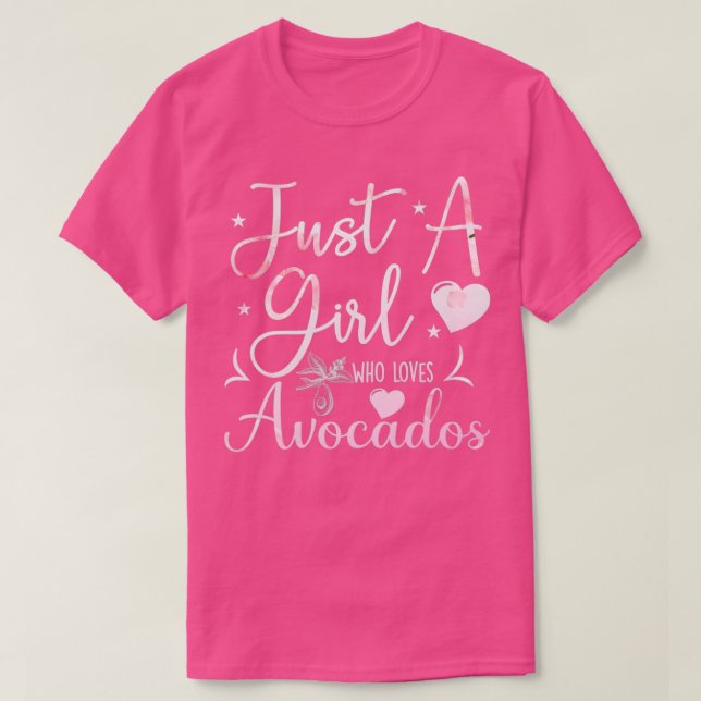 Camiseta Apenas uma garota que ama Avocados Engraçados Vega (Frente do Design)