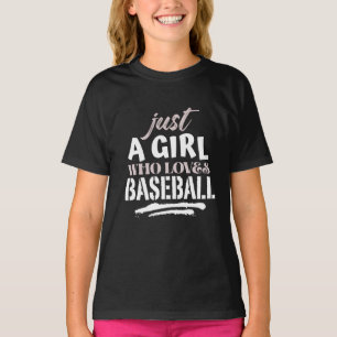 Camiseta apenas uma garota que ama beisebol