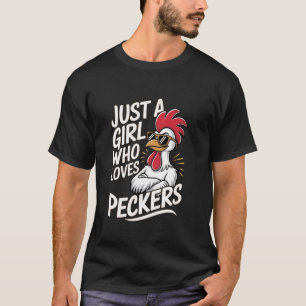 Camiseta Apenas Uma Garota Que Ama Bicos de Galinha Engraça
