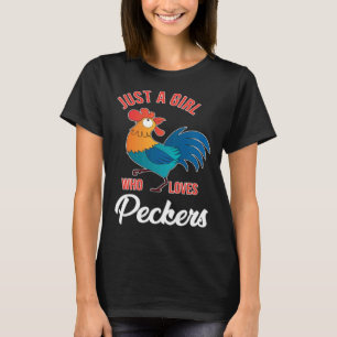 Camiseta Apenas Uma Garota Que Ama Bicos Mulheres Frango