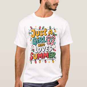 Camiseta Apenas Uma Garota Que Ama Blusas De Verão