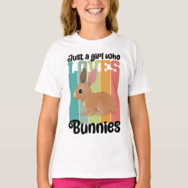 Camiseta Apenas uma garota que ama Bunnies Páscoa Coelhinha