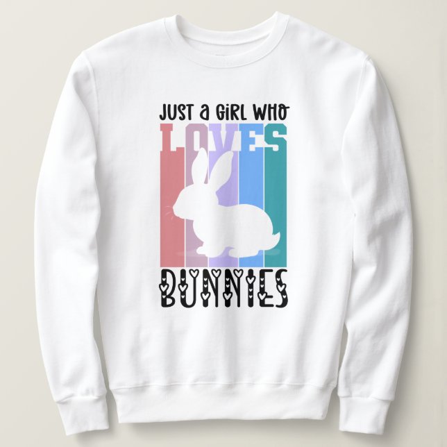 Camiseta Apenas uma garota que ama Bunnies Páscoa Coelhinha (Frente do Design)