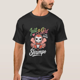 Camiseta Apenas Uma Garota Que Ama Camarões Pôr do Sol Cora