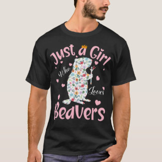 Camiseta Apenas Uma Garota Que Ama Castores Mulheres Menina