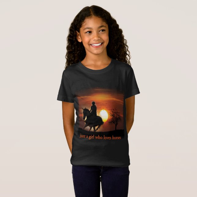 Camiseta apenas uma garota que ama cavalos (Frente Completa)