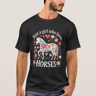 Camiseta Apenas Uma Garota Que Ama Cavalos Amante De Cavalo