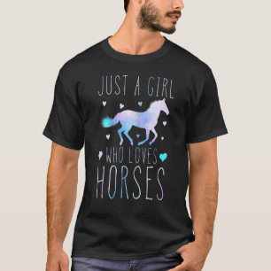 Camiseta Apenas Uma Garota Que Ama Cavalos Amante De Cavalo
