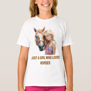 Camiseta Apenas uma garota que ama cavalos - amantes de cav