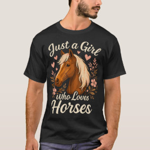 Camiseta Apenas Uma Garota Que Ama Cavalos Cavalo Fofo