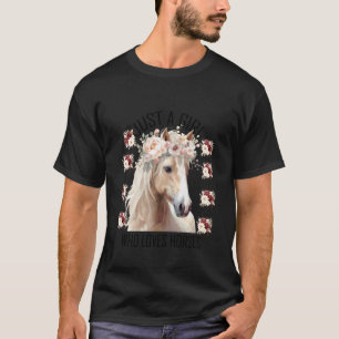 Camiseta Apenas uma Garota que Ama Cavalos Floral