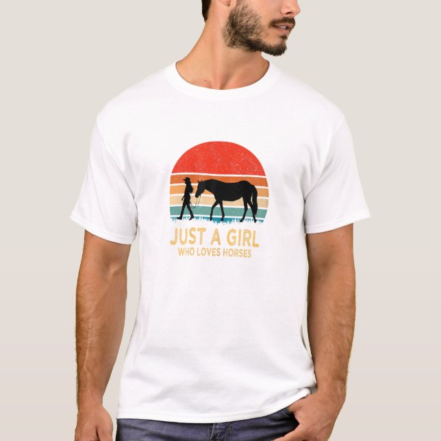 Camiseta Apenas uma garota que ama cavalos, presente para a (Frente)
