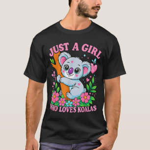 Camiseta Apenas Uma Garota Que Ama Coalas Presente Fofo e D