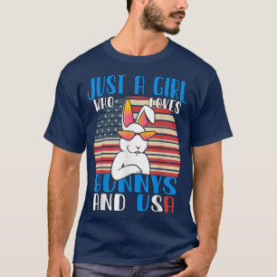 Camiseta Apenas uma garota que ama coelhos coelhos coelhos 