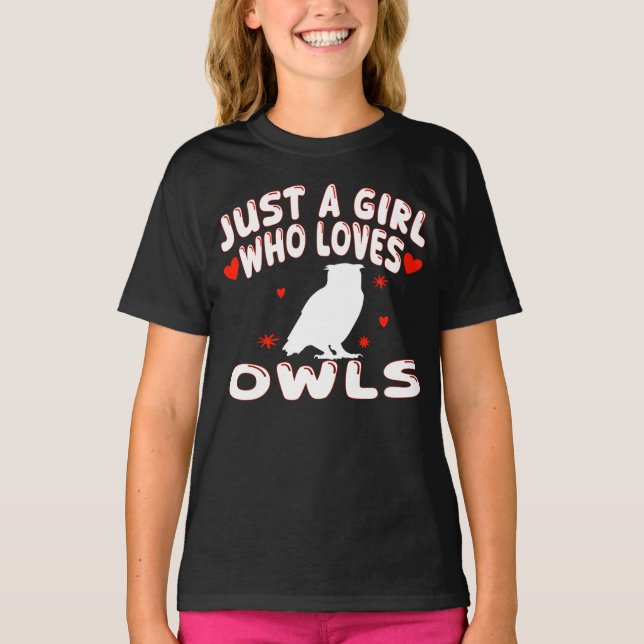 Camiseta Apenas Uma Garota Que Ama Corujas (Frente)