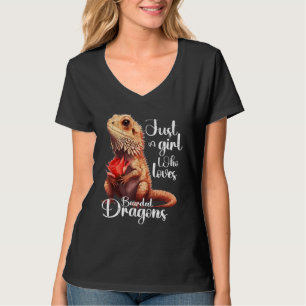 Camiseta Apenas uma garota que ama dragões barbudos Dragão 
