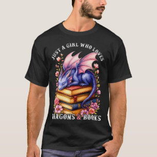 Camiseta Apenas Uma Garota Que Ama Dragões E Livros Leitura