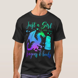 Camiseta Apenas Uma Garota Que Ama Dragões E Livros Leitura
