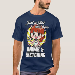 Camiseta Apenas uma garota que ama e esboça Manga