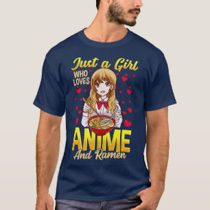 Camiseta Apenas Uma Garota Que Ama  E Ramen Comida Divertid