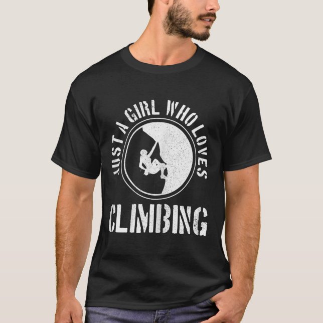 Camiseta Apenas Uma Garota Que Ama Escalar Função de Climbe (Frente)