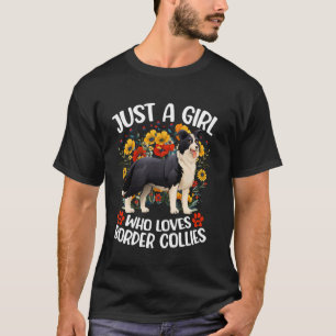 Camiseta Apenas Uma Garota Que Ama Estética Border Collie F