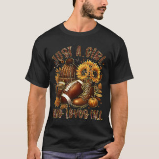 Camiseta Apenas Uma Garota Que Ama Futebol Americano de Out