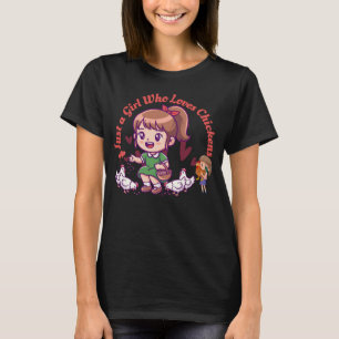 Camiseta Apenas uma Garota que Ama Galinhas Amante de Galin