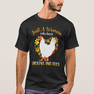 Camiseta Apenas Uma Garota Que Ama Galinhas E Cachorros Cor