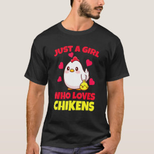 Camiseta Apenas Uma Garota Que Ama Galinhas Fazenda de Gali