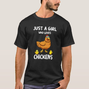Camiseta Apenas Uma Garota Que Ama Galinhas - Mãe Galinha F