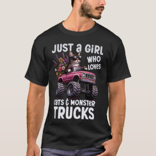 Camiseta Apenas Uma Garota Que Ama Gato E Festa De Caminhõe
