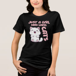 Camiseta Apenas Uma Garota Que Ama Gatos 