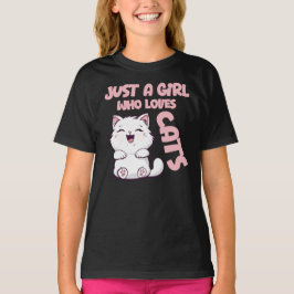 Camiseta Apenas Uma Garota Que Ama Gatos 