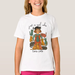 Camiseta Apenas Uma Garota Que Ama Gatos - Adorável Amante