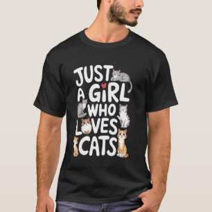 Camiseta Apenas uma garota que ama gatos Amante de gatos fo