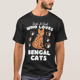 Camiseta Apenas Uma Garota Que Ama Gatos Bengala  Gato Fofo
