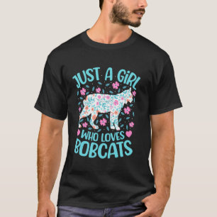 Camiseta Apenas Uma Garota Que Ama Gatos Do Mato Floral Mul