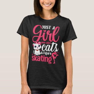 Camiseta Apenas uma garota que ama gatos e filmes de patina